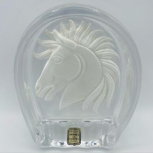 Vintage Crystal Horse Ashtray